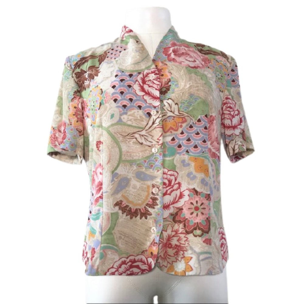 Pendleton Multicolor Pattern Button Down Blouse - image 1